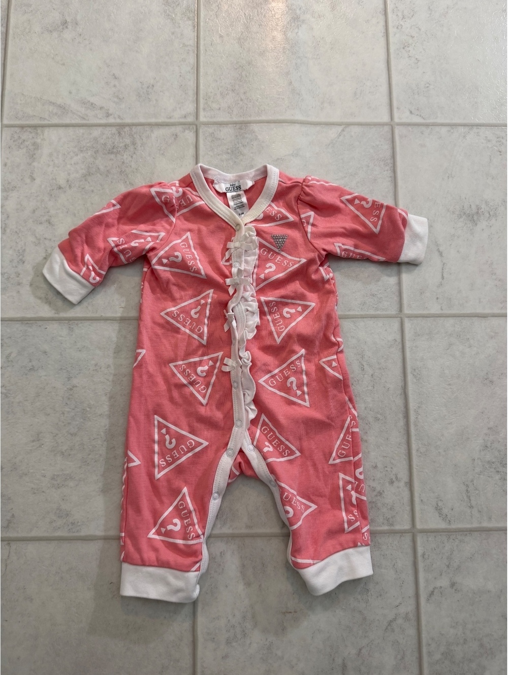 Pink baby footed sleeper
